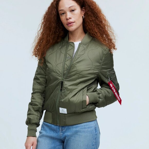 Alpha Industries Jackets & Blazers - NWT Alpha Industries & Madewell L-2B Quilted Flight Jacket